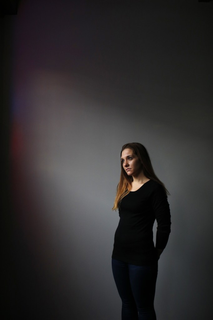 Trista Reynolds poses for a portrait at The Porthole, where she works, on Thursday. It's been seven years since her daughter Ayla Reynolds, a toddler at the time, disappeared while staying at her father's home in Waterville.