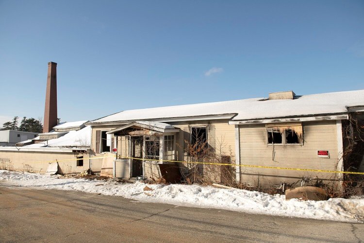 A building at 10 Avon St. in Lewiston after a fire Tuesday evening.