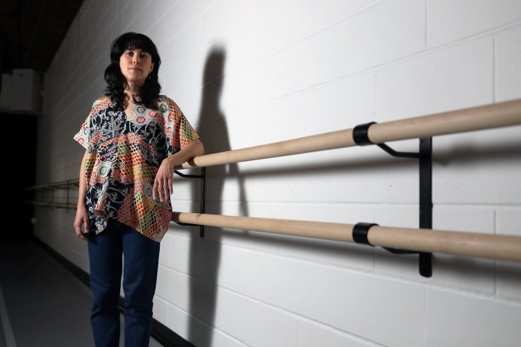 BRUNSWICK, ME - MARCH 3: Aretha Aoki in a dance studio within the Edwards Center for Art and Dance at Bowdoin College. Aoki is one of three dancers from Maine to participate in a regional event in Boston, sponsored by the New England Foundation for Art. (Staff photo by Ben McCanna/Staff Photographer)